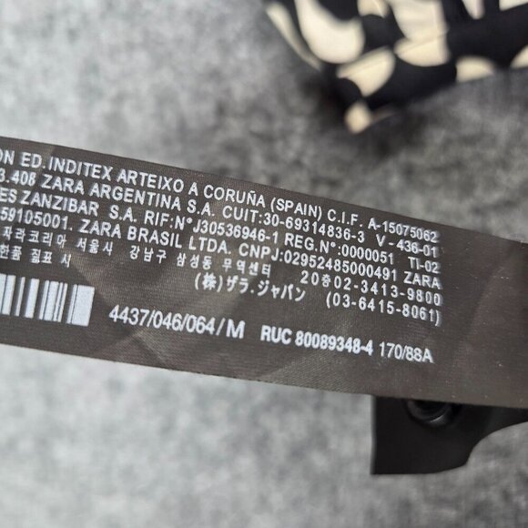 ZARA The Paula Black White Patterned Dress Size Medium NEW New with tags - Picture 13 of 14